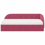 vidaXL Cadre de lit d'angle avec matelas 2 Pièces Rouge Velours