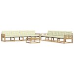 vidaXL Ensemble de canapés d'extérieur 9 Pièces Blanc et crème