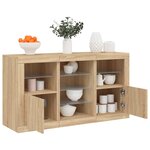 vidaXL Buffet avec lumières LED chêne sonoma 123x37x67 cm