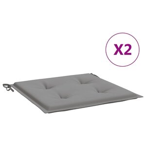 vidaXL Coussins de chaise jardin lot de 2 gris 40x40x4 cm tissu oxford