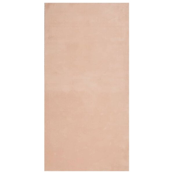 vidaXL Tapis HUARTE à poils courts doux lavable rouge clair 100x200 cm
