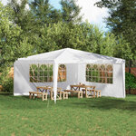vidaXL Mur de tente de fête 2 pièces 400 x 195 cm Blanc PE et acier