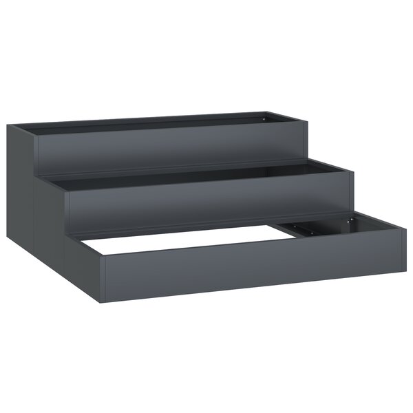 vidaXL Jardinière de jardin 3 niveaux 90x90x35 cm Anthracite Acier
