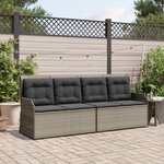 vidaXL Banc de jardin avec coussin Gris polyrotin