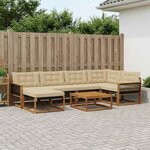 vidaXL Ensemble de canapés d'extérieur 7 Pièces Naturel et Beige