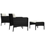 Salon de jardin meuble d'extérieur ensemble de mobilier 5 pièces avec coussins noir résine tressée 02_0016422