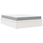 vidaXL Lit avec matelas blanc 160x200 cm bois de pin massif