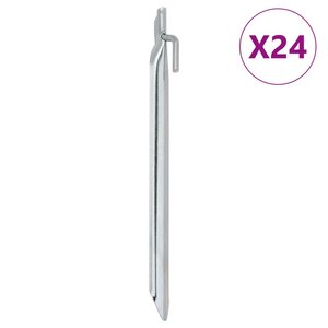 vidaXL Piquets de tente 24Pièces en forme de V 25cm Ø20mm acier galvanisé