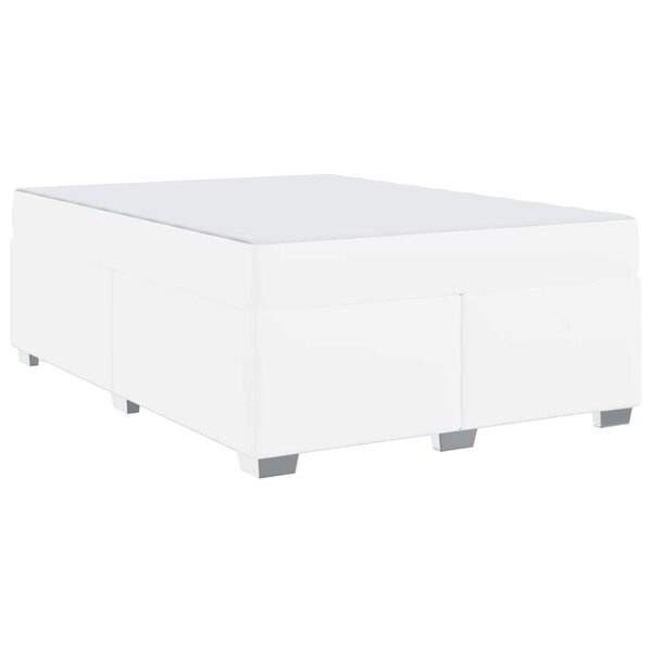 vidaXL Cadre de lit avec matelas Blanc 140 x 200 cm tissu