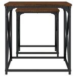 vidaXL Tables basses gigognes 2 Pièces chêne marron bois d'ingénierie