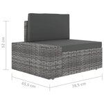 vidaXL Salon de jardin 5 Pièces avec coussins Gris Résine tressée
