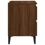 vidaXL Table de chevet avec pieds en métal Chêne marron 40x35x50 cm