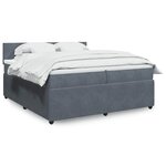 vidaXL Sommier à lattes de lit et matelas Gris foncé 200x200cm Velours