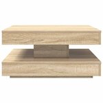 vidaXL Table basse rotative à 360 degrés chêne sonoma 70x70x34 5 cm