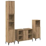 vidaXL Ensemble de mobilier de salle de bain 3 Pièces Chêne artisanal