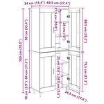 vidaXL Haut Armoire 2 Pièces Bois Ancien Bois Aggloméré et Verre
