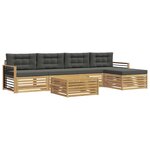 vidaXL Ensemble de canapés d'extérieur 7 Pièces Blanc et anthracite