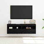 Buffets TV vidaXL avec lumières LED 2 Pièces Chêne Noir 60x30x40 cm