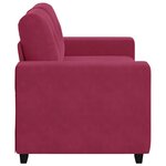 vidaXL Canapé deux places avec coussin Rouge bordeaux Velours