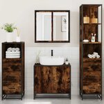 vidaXL Ensemble meubles salle de bain 4 Pièces chêne fumé bois ingénierie