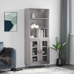 vidaXL Buffet haut Sonoma gris 69 5x34x180 cm Bois d'ingénierie
