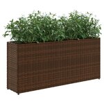 vidaXL Jardinières avec 2 pots 2 Pièces marron 90x20x40 cm résine tressée