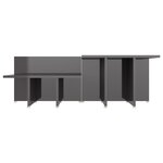 vidaXL Table basse 2 Pièces Gris brillant 111 5x50x33cm Bois d'ingénierie