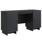 vidaXL Bureau Noir Bois d'ingénierie 142 5 x 50 x 75 cm