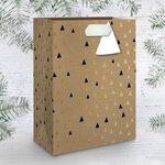 Sac cadeau kraft petit format triangles black & go - draeger paris