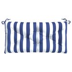 vidaXL Coussins de banc de jardin lot de 2 rayures bleues et blanches