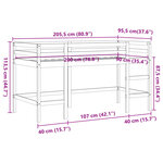 vidaXL Lit mezzanine d'enfants sans matelas avec échelle 90x200 cm