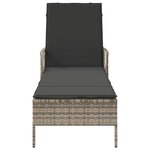 vidaXL Chaise longue avec coussin Gris clair 157 x 55 x 92cm polyrotin