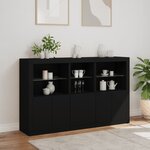 vidaXL Buffet avec lumières LED noir 162x37x100 cm