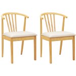 vidaXL Chaise de salle à manger 2 Pièces Naturel et clair