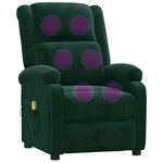 vidaXL Fauteuil de massage Vert foncé velours