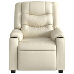 vidaXL Fauteuil inclinable de massage Crème Similicuir