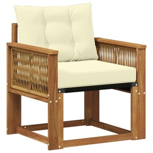vidaXL Sofa de milieu extérieur Bois d'acacia massif et Textilène