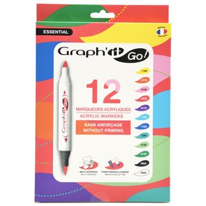GRAPH'IT GO Set de 12 marqueurs acrylique - FLORAL