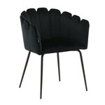 Venture home chaise à dîner limhamn velours noir