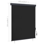 vidaXL Store roulant d'extérieur 140 x 250 cm Anthracite