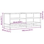 vidaXL Meuble TV chêne marron 120 5x40x46cm bois d'ingénierie et métal