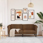 vidaXL Canapé à 2 places marron similicuir daim