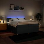 vidaXL Sommier à lattes de lit avec matelas Bleu 200x200 cm Tissu