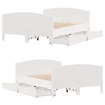 vidaXL Cadre de lit sans matelas blanc 140x190 cm bois de pin massif