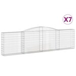 vidaXL Paniers à gabions arqués 7 Pièces 400x30x100/120 cm Fer galvanisé