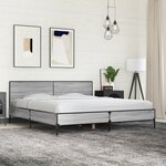 vidaXL Cadre de lit sans matelas sonoma gris 200x200 cm