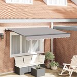 vidaXL Auvent Rétractable Gris clair 350 x 200 cm tissu