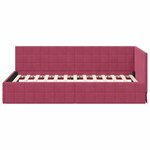 vidaXL Cadre de lit d'angle Bordeaux 100 cm x 200 cm tissu