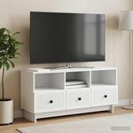 vidaXL Meuble TV Blanc 102 x 34 5 x 50 cm Bois d'ingénierie