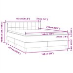 vidaXL Sommier à lattes de lit et matelas gris foncé 160x210cm velours